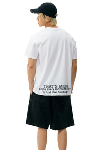 MEDM Vintage Letter Print Split Hem Unisex T-Shirt