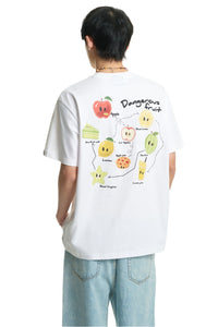 Dangerouspeople DSP Cute Mismatched Eye Fruit Print Sorona Short Sleeve Tee