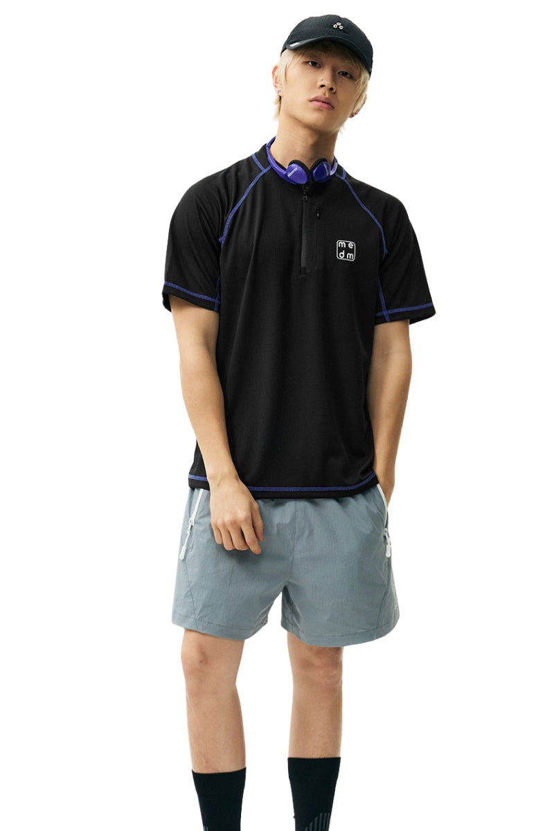 MEDM Plaid Half Zip Quick Dry Tee