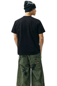 MEDM Camo Print Patch Embroidery Slub Cotton Crew Neck Tee