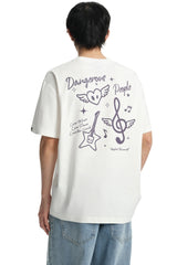 Dangerouspeople DSP Embroidered Small‑D Guitar Sorona Loose Unisex T‑Shirt