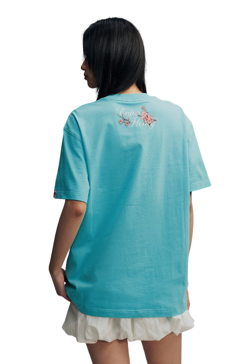 MEDM Cherry Embroidery Loose Cotton Tee