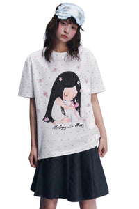 MEDM × Iria Mailbox Co-branded Cat Star Print Slim Fit Tee