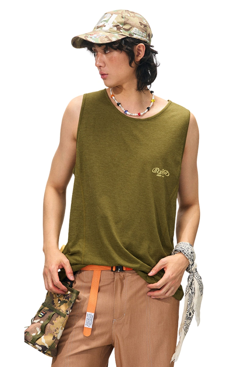 BJHG Men Quick‑Dry Sleeveless Tank Top Outdoor Gym Sport Vest
