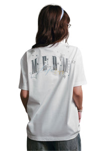 MEDM Glitter Star Rhinestone Logo Loose Couple Tee