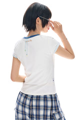 BJHG Summer Women Trendy T‑Shirt Fun Dog Graphic Slim‑Fit Korean Chic Casual Top