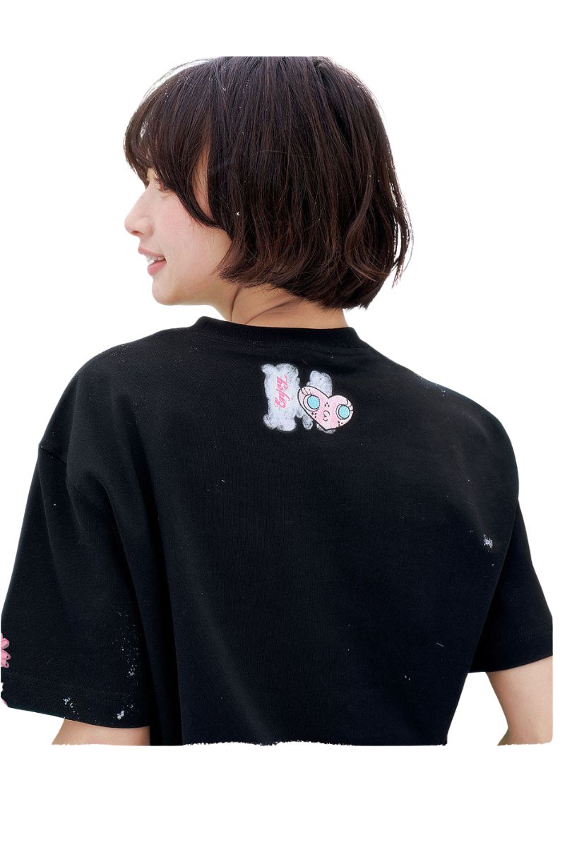 MEDM x YUY Co-branded Angel Print Heart Embroidery Crew Neck Tee