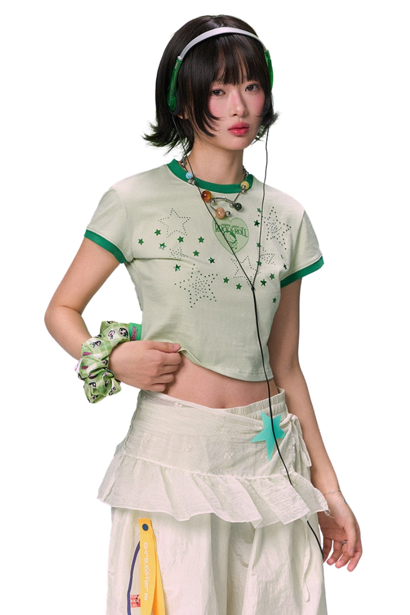 BJHG × The Powerpuff Girls Women Dopamine‑Style Graphic Print Short‑Sleeve Tee