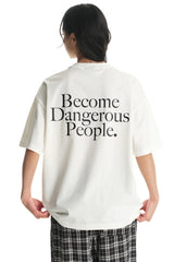 DangerousPeople DSP Letter Print Pocket Loose‑Fit Crew Neck Tee