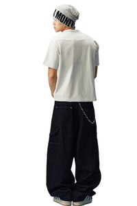 MEDM Henley Embroidery Fake Two-Piece Tee