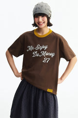MEDM Colorful Knitted Collar T-shirt