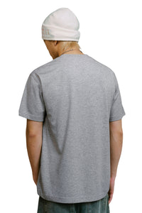 MEDM Vintage Denim Patch Rhinestone Crew Neck Tee