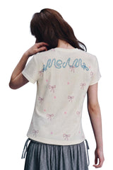 MEDM x Iria Mailbox Mailbox Bow Duo Print Women Tee
