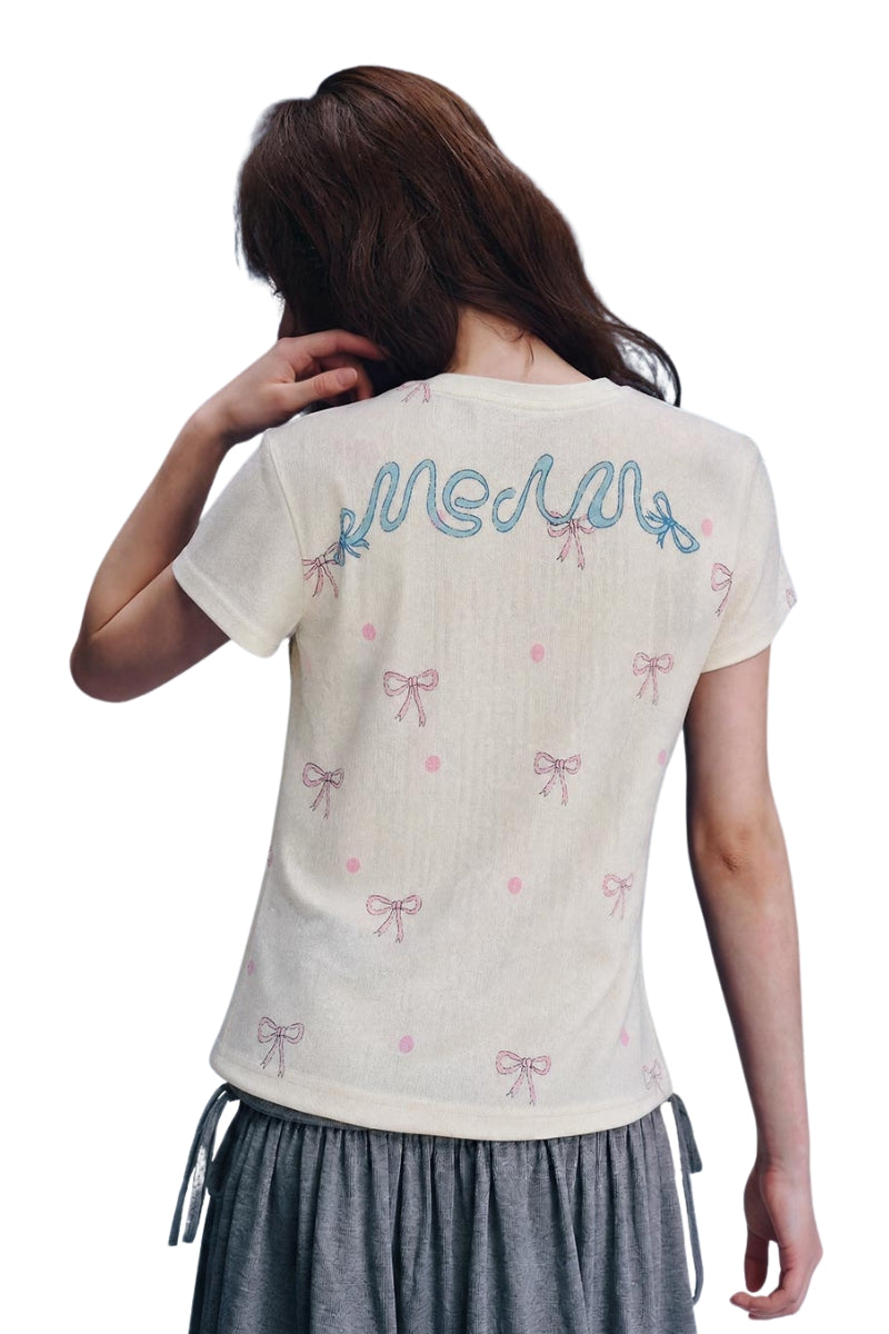 MEDM x Iria Mailbox Mailbox Bow Duo Print Women Tee