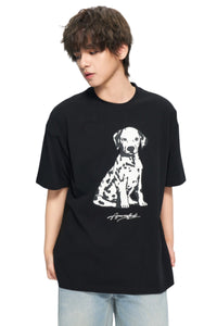 AFGK 26SS Spotted Dog Print Tee Unisex American Street Couple T-shirt