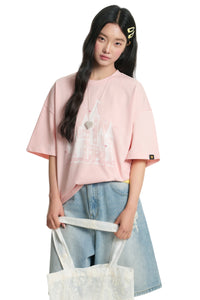 Dangerouspeople DSP Small‑D Castle Firework Embroidery Loose Tee