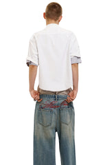 MASONPRINCE Carefree High‑Energy Vacation Raw‑Edge Short Shirt