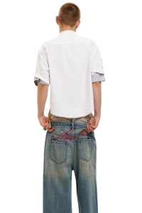 MASONPRINCE Carefree High‑Energy Vacation Raw‑Edge Short Shirt
