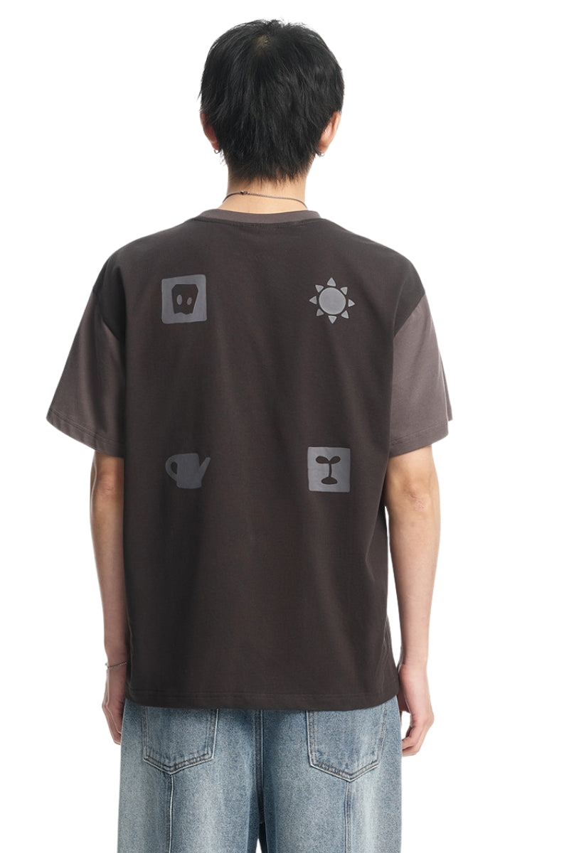 Dangerouspeople DSP Logo Small‑D Color‑Block Summer Cool‑Touch Couple Tee