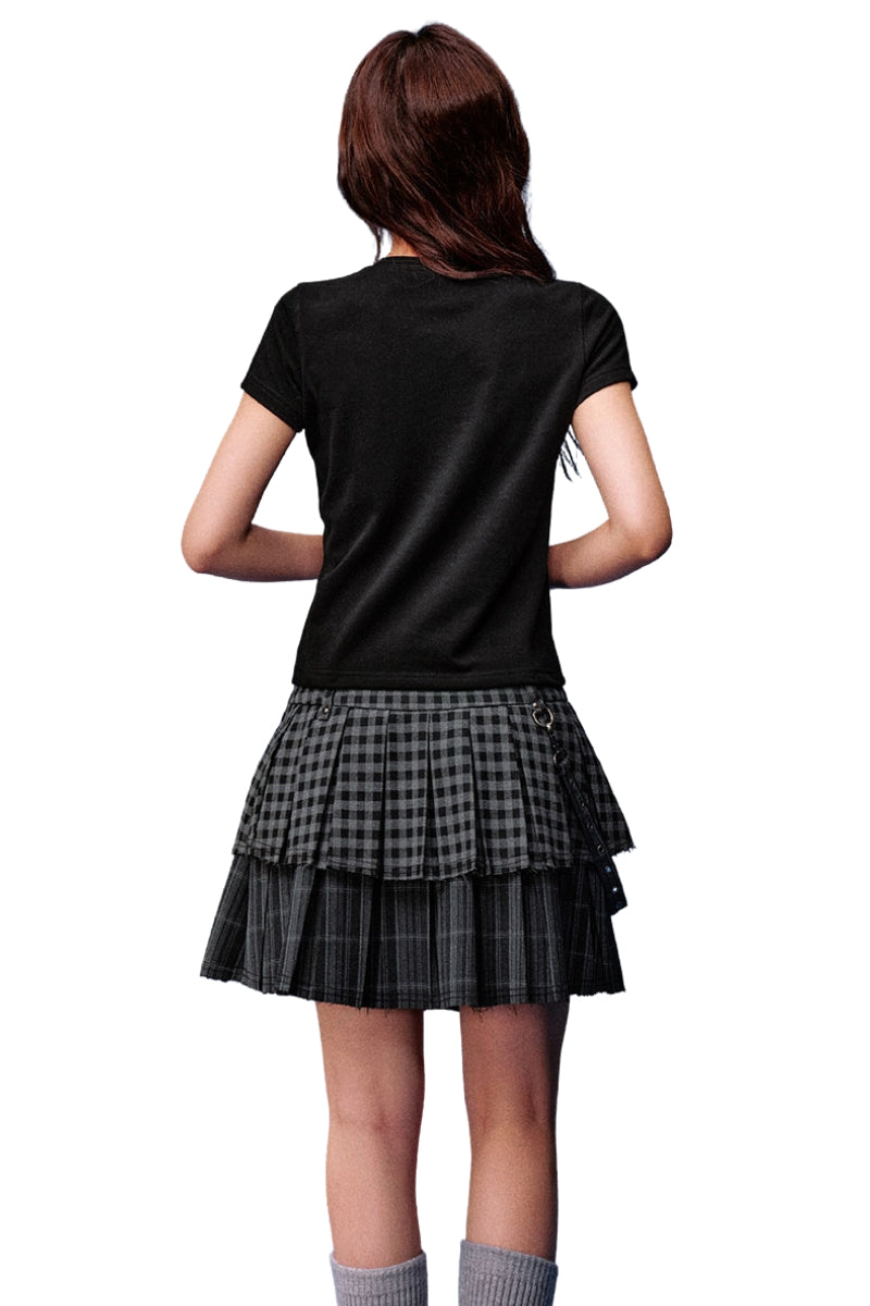 MEDM Camo Dot Leather Star Patch Women Heavyweight T-Shirt