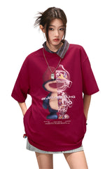 BJHG Unisex Cool‑Touch Quick‑Dry UV‑Protection Cartoon Graphic Short‑Sleeve Tee