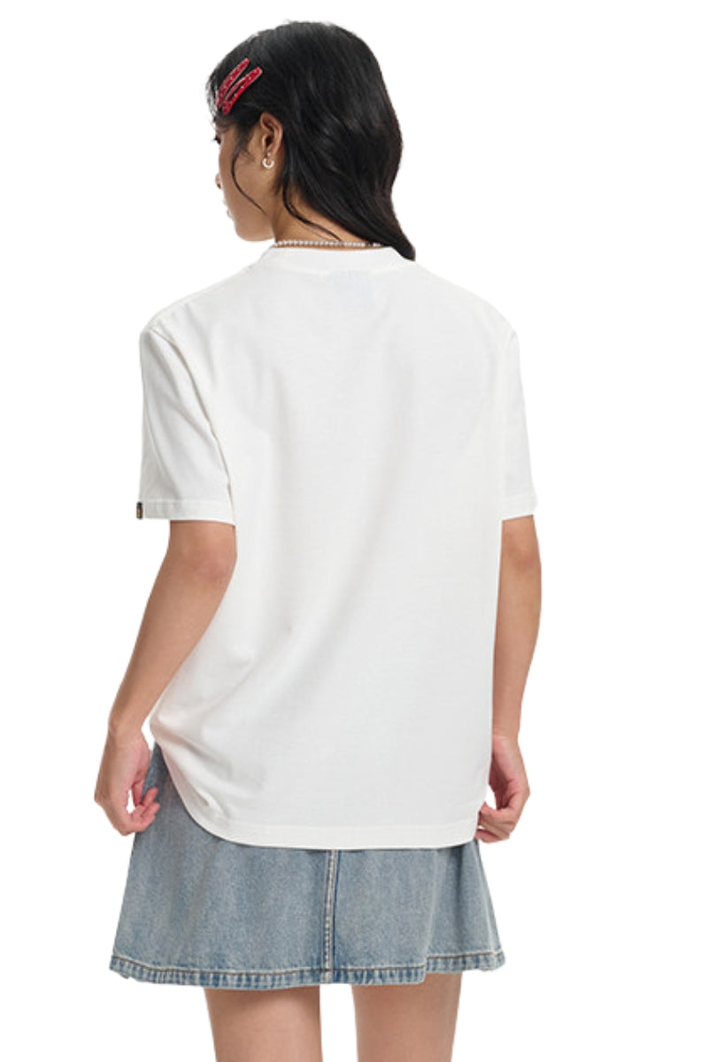 DangerousPeople DSP｜Fun Cartoon Mini‑D Print Heavyweight 100% Cotton Drop‑Shoulder T‑Shirt