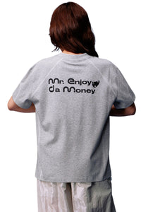 MEDM Logo Stitched Raglan Loose Casual T-Shirt