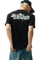MEDM Color-Changing Floral Embroidery Loose Couple T-shirt