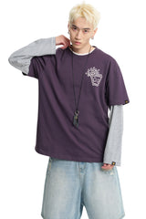 DangerousPeople｜Glow‑in‑the‑Dark Crown D‑Logo Print Cotton T‑Shirt