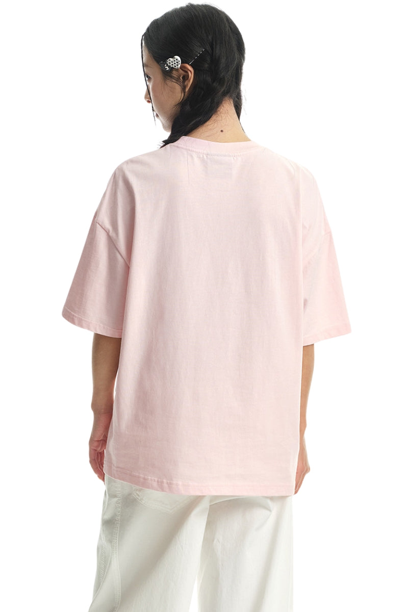 DangerousPeople｜Ice‑Cream Carousel Print Cotton T‑Shirt