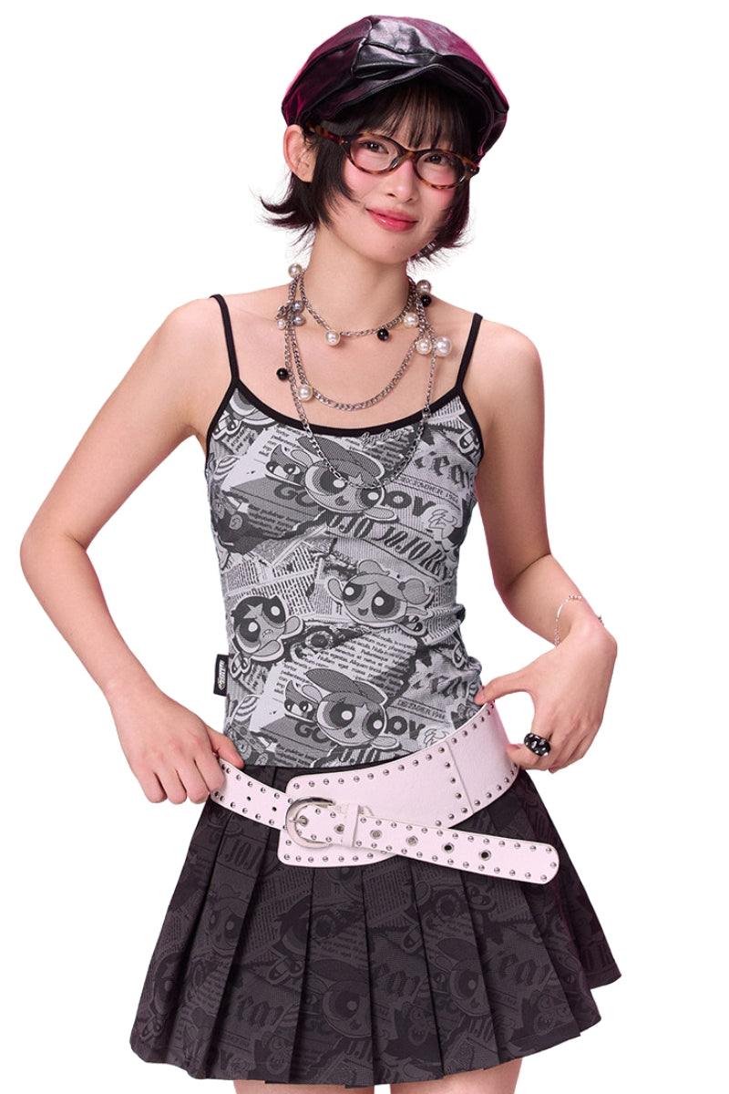 BJHG × The Powerpuff Girls Women Vintage Y2K Spaghetti Strap Cami Top