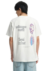 Dangerouspeople DSP Tropical Frog Plant Print Sorona Color‑Block T‑Shirt