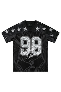 MEDM 2026 Star Number V-Neck Jersey Women Sporty Loose Short Sleeve T-Shirt