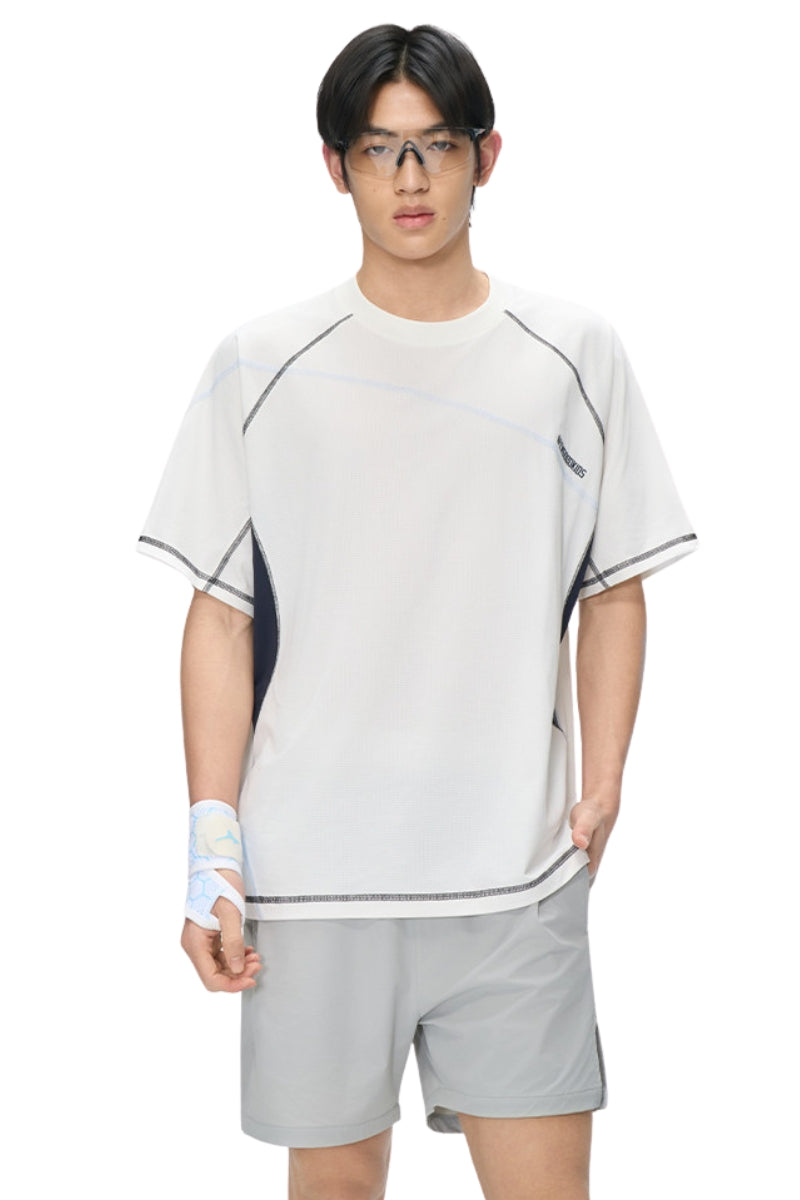 AFGK 7A Anti-Bacterial Flatlock Stitch T-Shirt, Unisex Loose Summer Sports Tee
