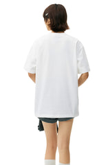 MEDM 3D Rhinestone Letter Heavy Cotton T-shirt Unisex