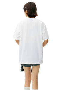 MEDM 3D Rhinestone Letter Heavy Cotton T-shirt Unisex
