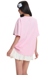 Dangerouspeople｜Graffiti Font Print Loose Oversized Cotton T‑Shirt