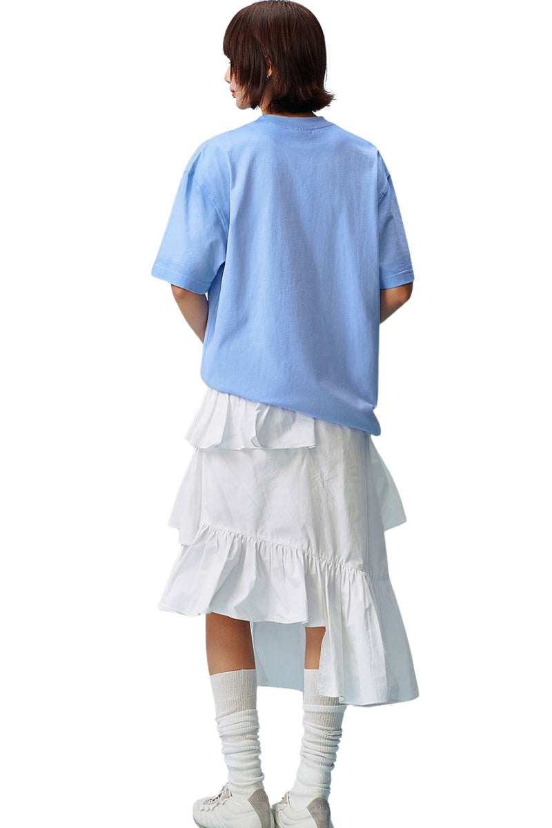 MEDM Gradient Macaron Letter Print Oversized Couple Tee