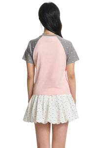 Dangerouspeople DSP Cute Polka‑Dot Apple Raglan Sleeve Sorona Short Sleeve Tee