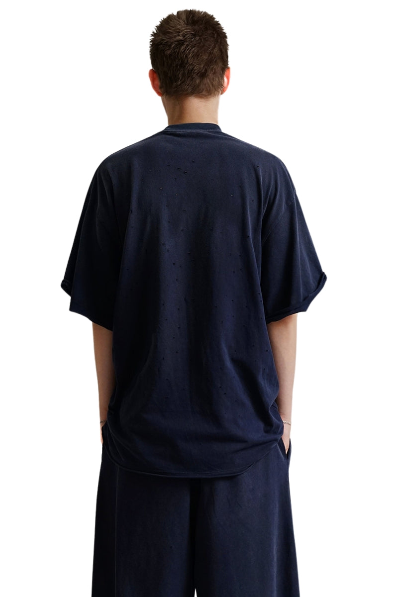 MASONPRINCE Art Stitch Irregular Distressed T-Shirt