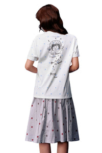 MEDM Star Print Crew Neck Loose Casual T-Shirt