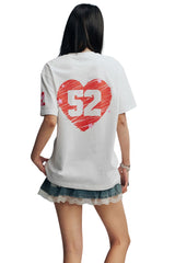 MEDM No.52 Flocked Heart Print Heavy Cotton T-shirt Couple
