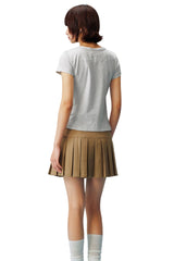 MEDM Fake Two-Piece Embroidered Women Tee