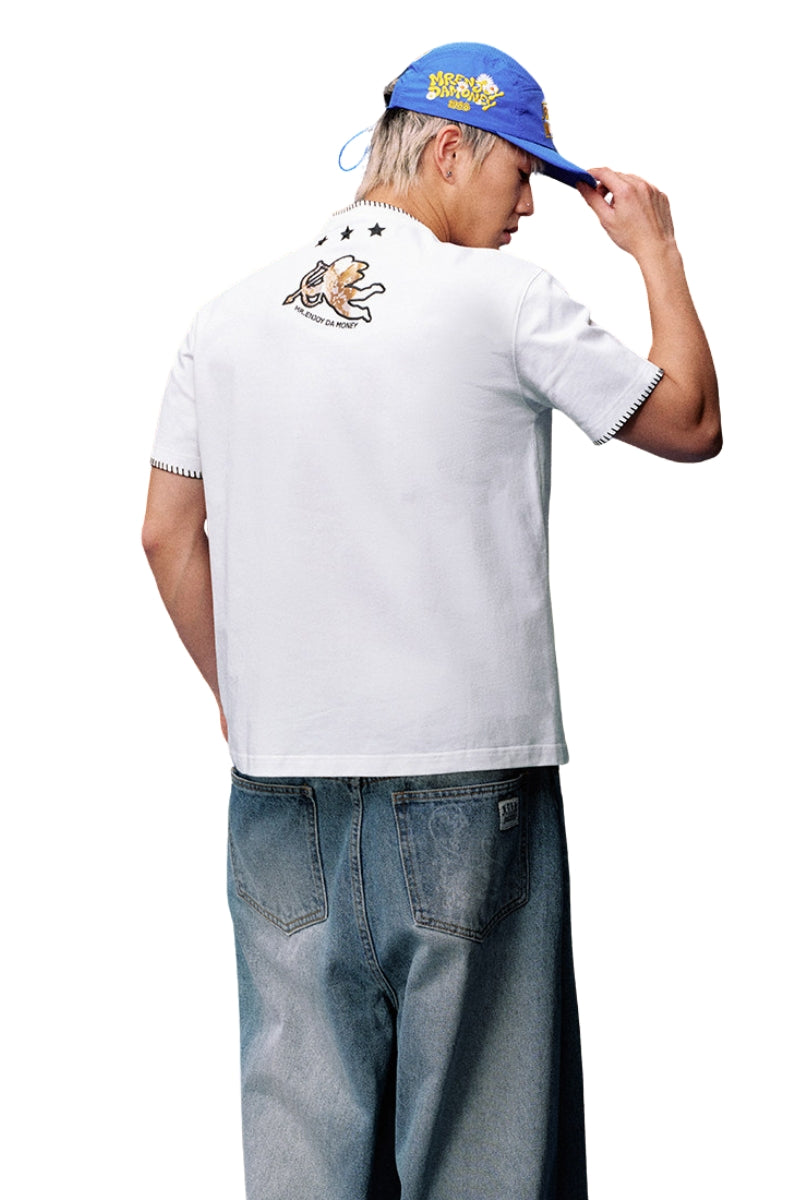 MEDM Lace Angel Patch Embroidery Tee