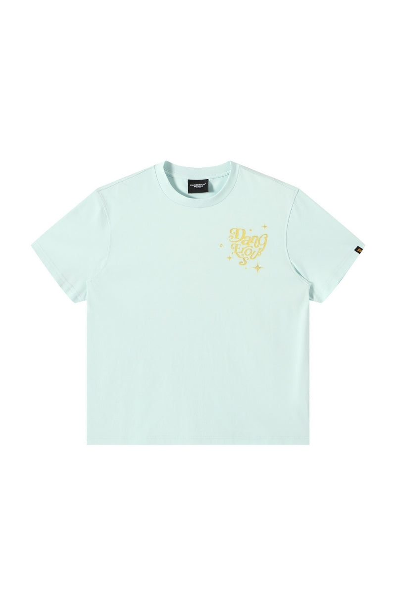 Dangerouspeople DSP Glitter Letter Print Sorona Cool‑Touch Unisex T‑Shirt