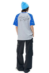 MEDM Graffiti Star Print Raglan Tee