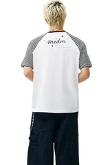 MEDM Striped Cartoon Animal Loose Short Sleeve Tee