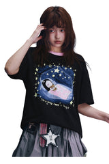 MEDM x Iria's Mailbox Starry Sky Glitter Print Cute Tee