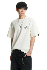 DangerousPeople DSP｜Dashed Horse Print 3D Embroidery Sorona Short‑Sleeve T‑Shirt