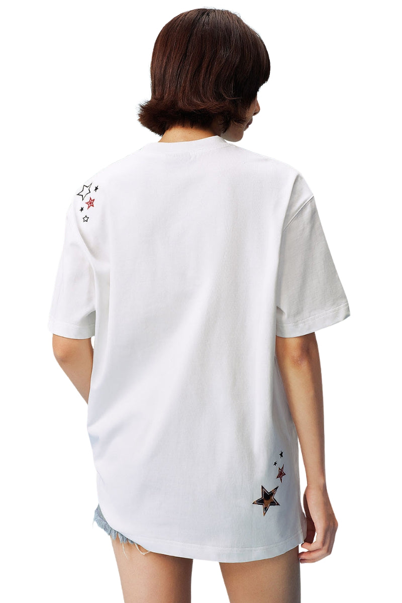 MEDM Leopard Patch Logo Oversized Unisex Tee